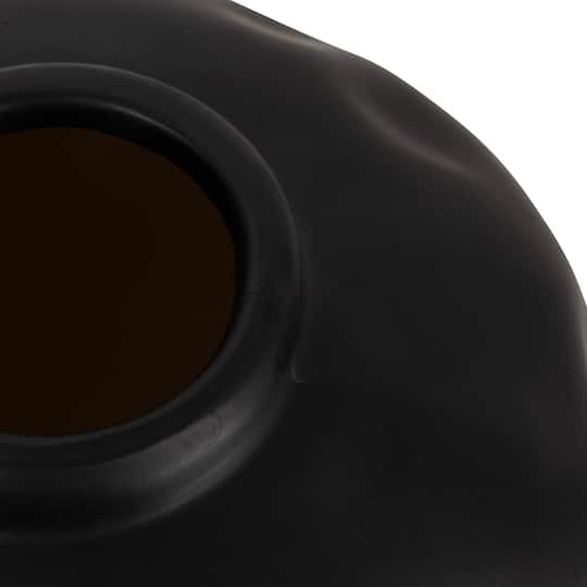 Hello Honey® 5.5" Matte Black Pinched Organic Shape Terracotta Vase